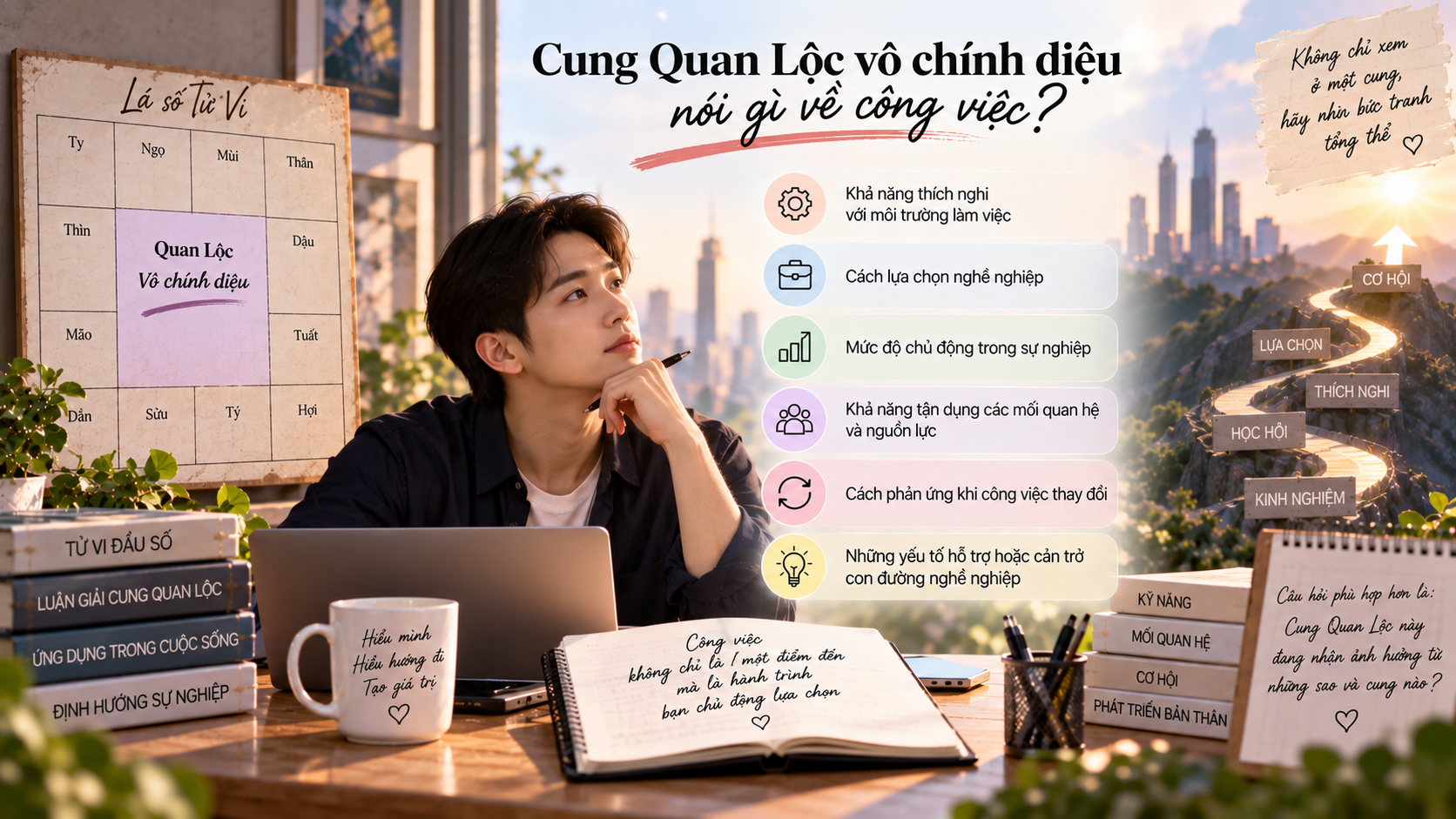 Cung Quan Lộc vô chính diệu nói gì về công việc?