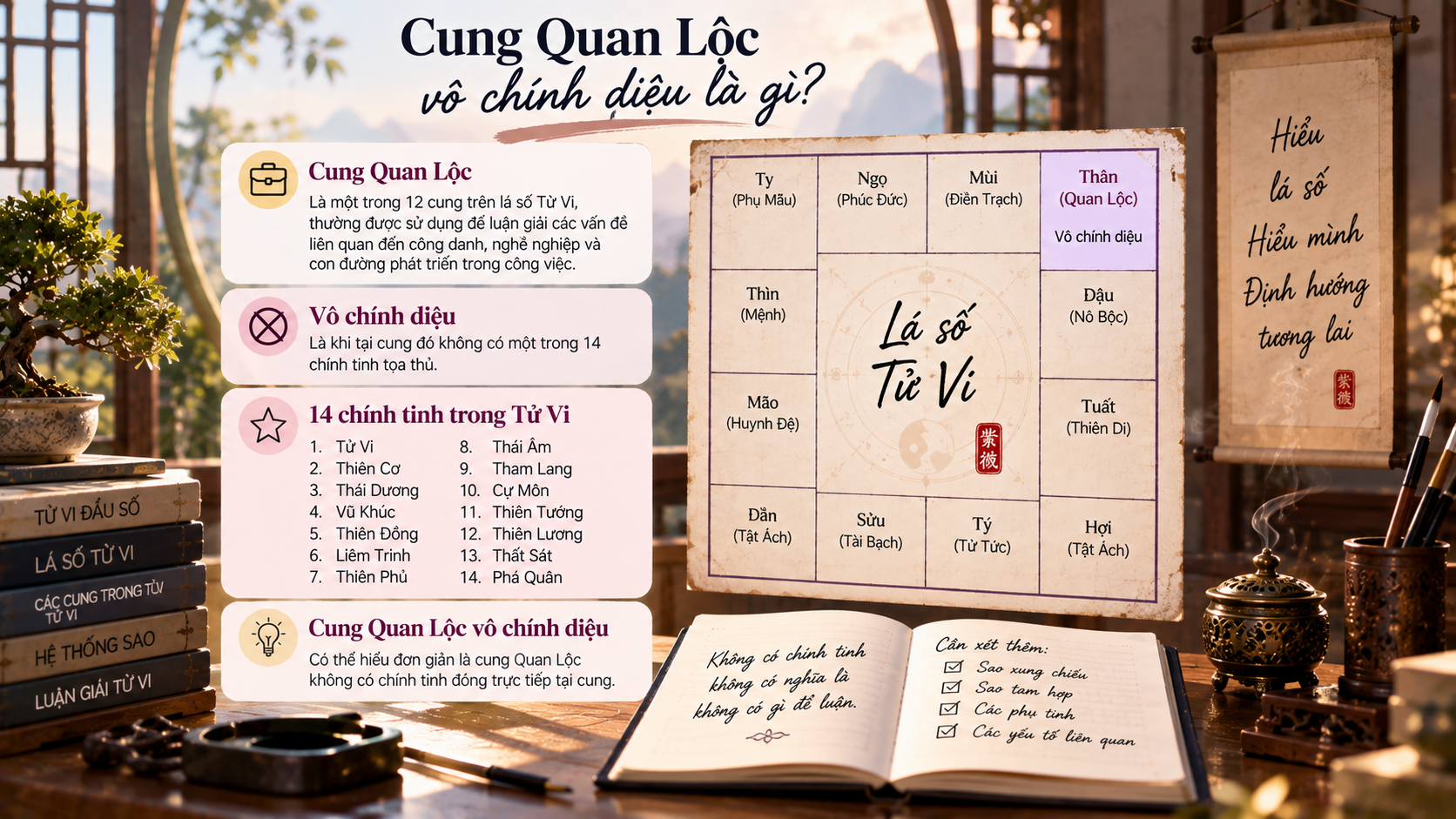 Cung Quan Lộc vô chính diệu là gì?