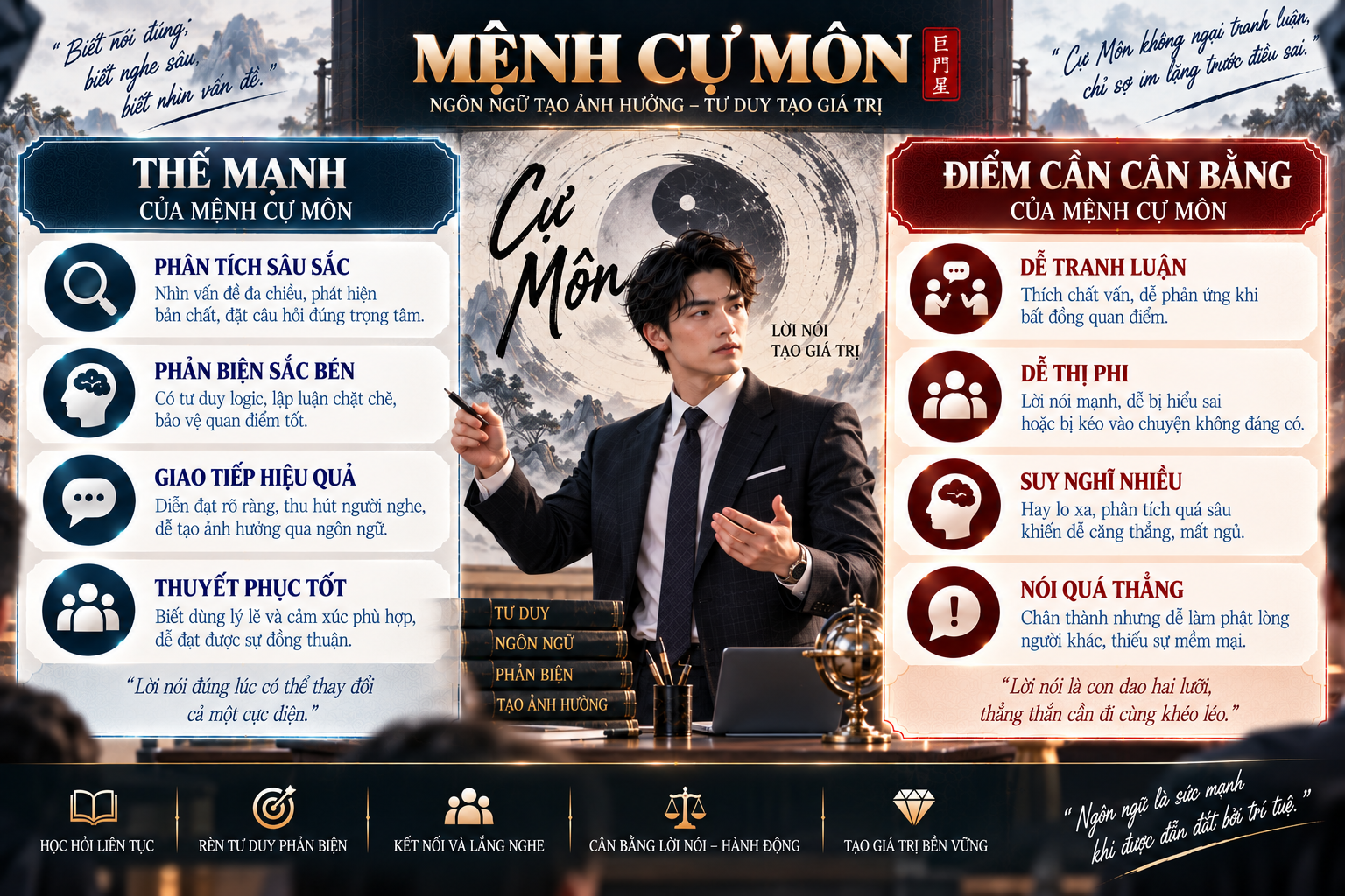 Điểm mạnh và điểm cần cân bằng của mệnh Cự Môn