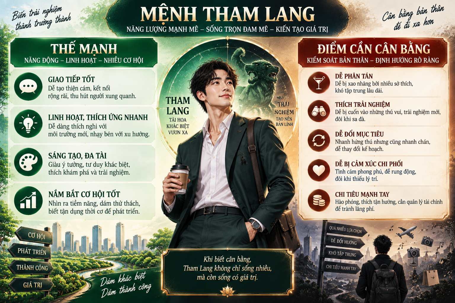 Điểm mạnh và điểm cần cân bằng của mệnh Tham Lang