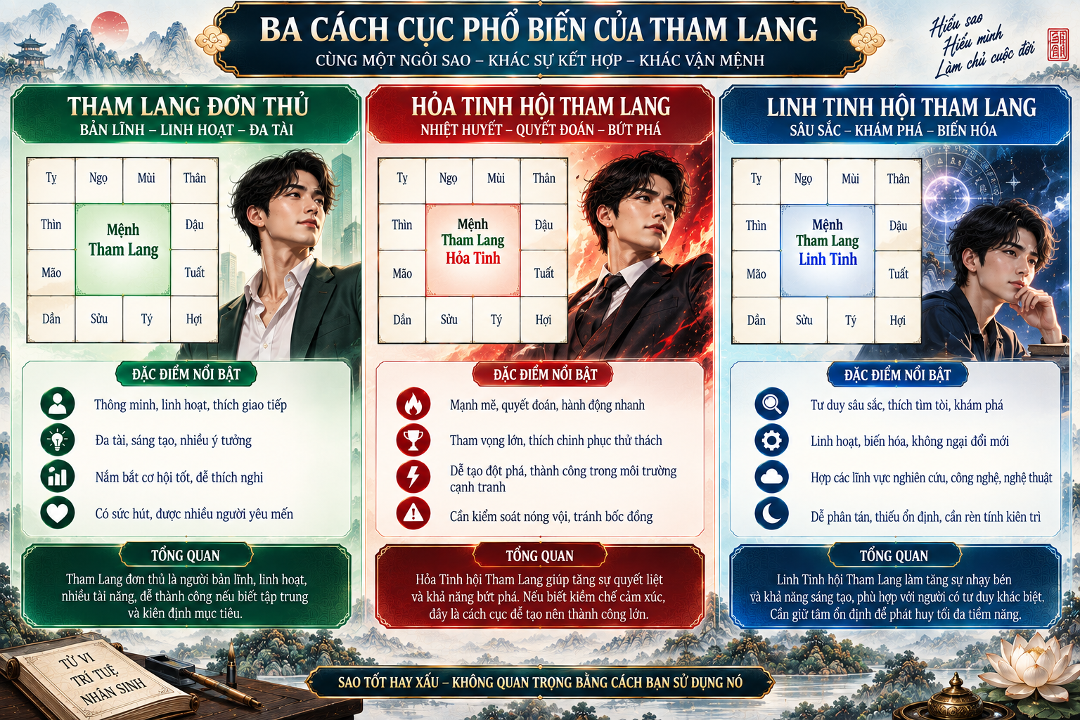 Mệnh Tham Lang gặp Hỏa Tinh hoặc Linh Tinh