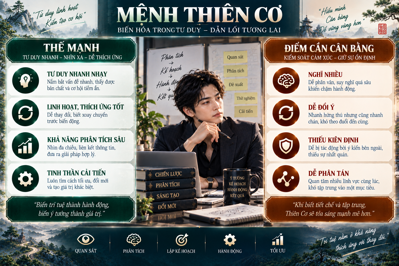 Điểm mạnh và điểm cần cân bằng của mệnh Thiên Cơ