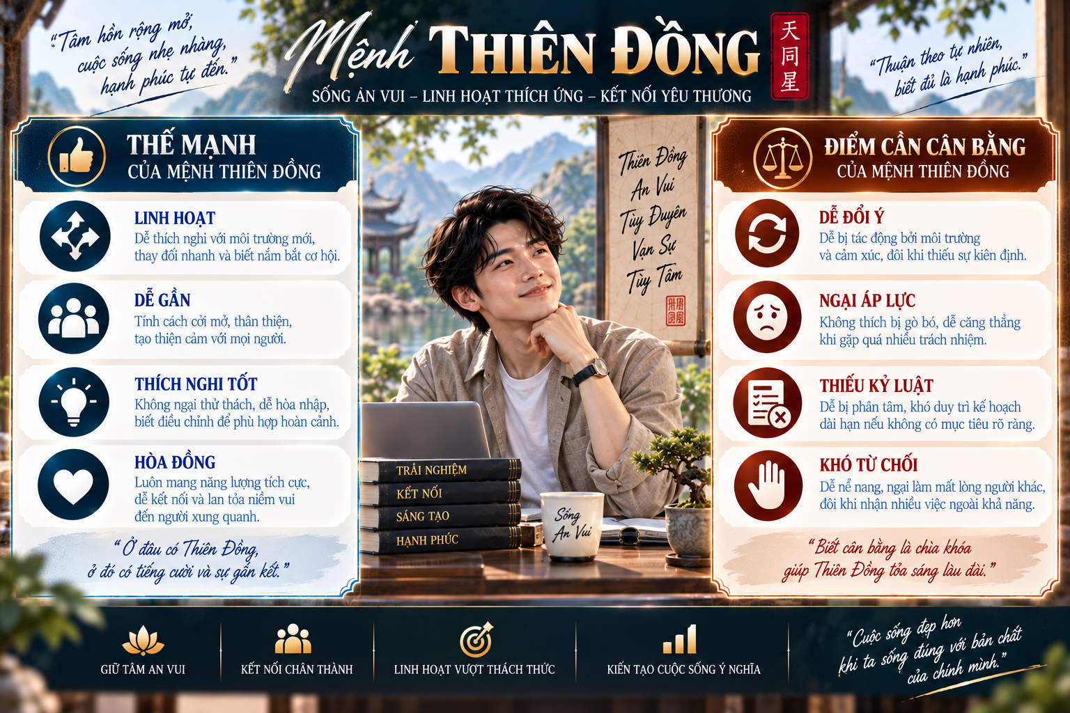 Điểm mạnh và điểm cần cân bằng của mệnh Thiên Đồng