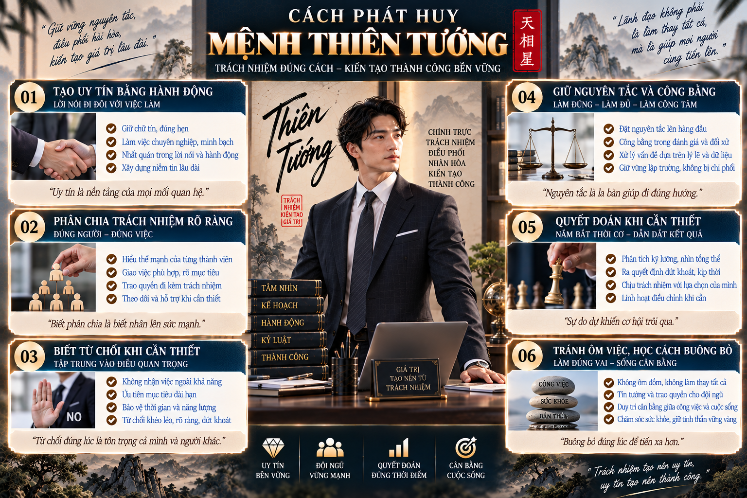 Người mệnh Thiên Tướng nên phát huy điều gì?