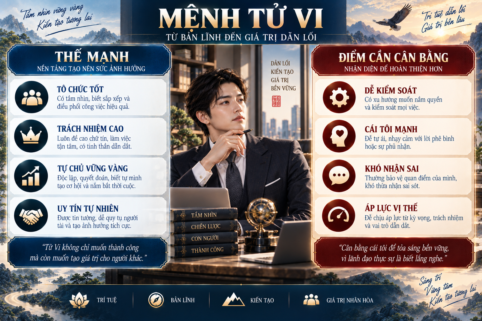 Thế mạnh và điểm cần cân bằng của mệnh Tử Vi