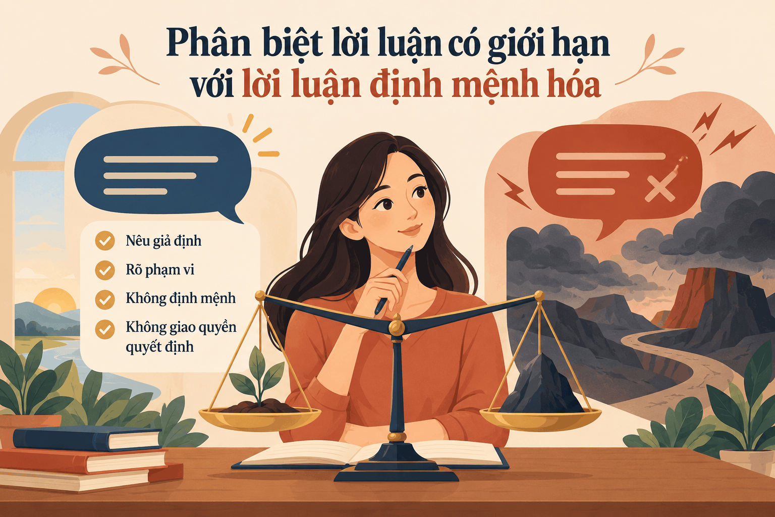 Phân biệt lời luận có giới hạn với lời luận định mệnh hóa