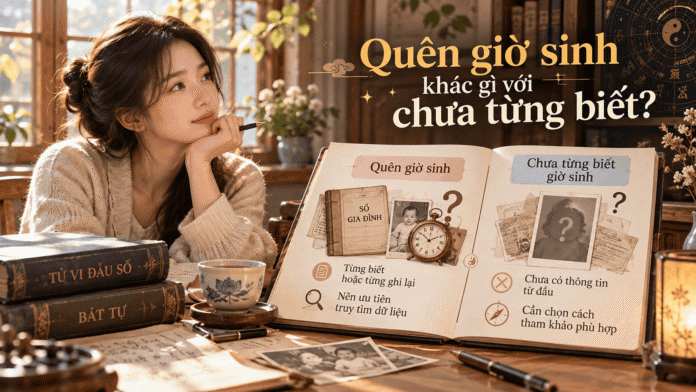 Quên giờ sinh khác gì với chưa từng biết giờ sinh?